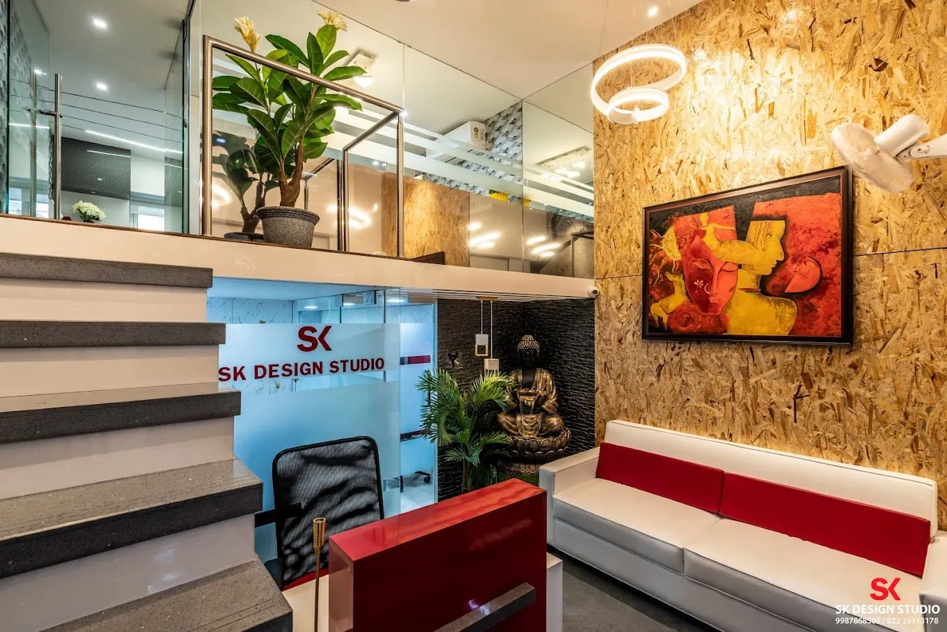 Modern living room interior design by SK Design Studio in Thane Mumbai
